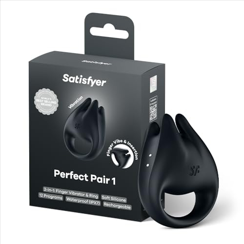 Satisfyer Perfect Pair 1 | 2-in-1 Fingervibrator & Penisring | Sexspielzeug | 12 Vibrationsprogramme | Silikon Multitoy | Wiederaufladbar (USB-C) | Für Paare & Solo | Sex Spielzeug für Frauen | Erotik