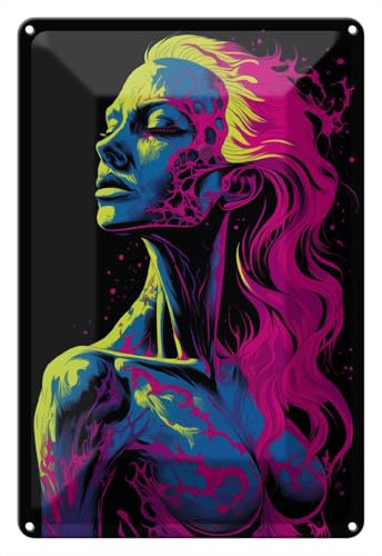 Wallario Blechschild Wandbild aus Metall Verwandlung in Pop-Art - 20 x 30 cm in Premium-Qualität: Brillante Farben