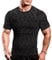 Muscle Alive Men Skinny Tight Compression Base Layer Short Sleeve T Shirt Bodybuilding Tops Polyester and Spandex Black with Grey M