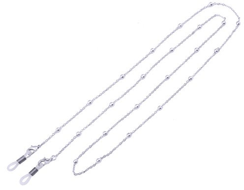Likgreat Brillenkette für Damen, Perlenkette für Lesebrillen, Sonnenbrillen, Brillenhalter Silver, White Connector