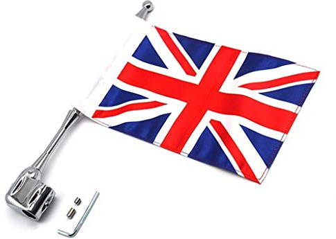 Motorrad Dekoration Flagge und Fahnenmast für GL1800 Goldwing All Years (United Kingdom)