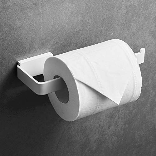 WOMAO Toilettenpapierhalter Weiß Wandmontage Werkstatt Klopapierhalter zum Bohren Badezimmer Zubehör WC Papier Halterung