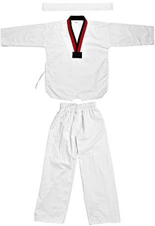 Uniforme de taekwondo pour enfants Fafeims, entièrement en coton, vêtements de sport, uniforme d'élève de karaté (120)