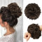 FESHFEN Haarteil Mit Gummiband, Groß Dutt Haarteil Haargummi Mit Haaren Gelockt Haardutt Synthetisch Haarverlängerung Pferdeschwanz Haarteile für Damen Mädchen, Darkest Brown Mix Light Auburn 55g