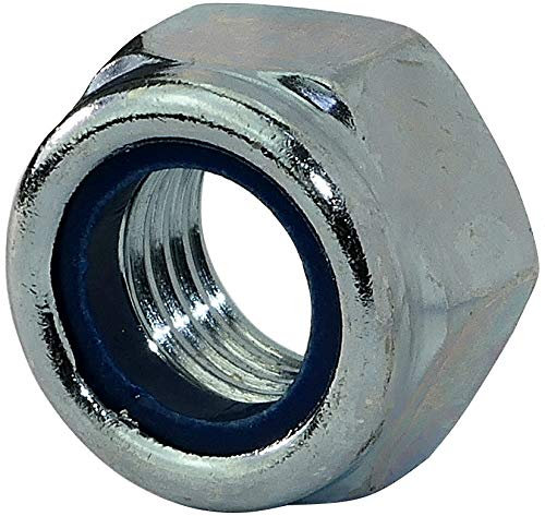 AERZETIX - C45765 - Packung mit 10 - Sechskantmuttern - Selbstsichernde Muttern mit Nylonbuchse - Metall/Einzel/Montageteil - Metrisches Innengewinde M16 - DIN 985 - aus verzinktem Stahl 8.8