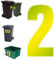 Self Adhesive Large Wheelie Bin Number Stickers Easy to Apply Vinyl Sticker Waterproof Reflective High Visibility Neon Green Numbers (Number 2)