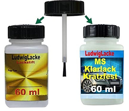 LudwigLacke Helios Blau LA5Y Lackstift Set für VW je 60ml Autolack & Klarlack