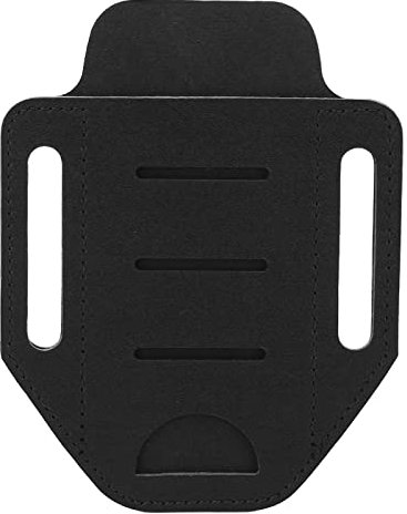 Deror EDC Lederscheide, Leder-Multitool-Scheide, langlebig, verschleißfest, EDC-Organizer mit Einer Tasche für Gürtel, Taschenlampe, Camping(Schwarz)