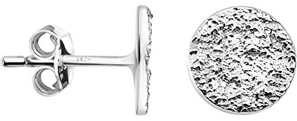 SOFIA MILANI - Damen Ohrringe 925 Silber - Gehämmerter Kreis Ohrstecker - E1624