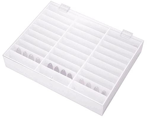 zalati Nail Tips Storage Box Nail Art Acrylic Case for Decoration Container Display - 30 Holes, White