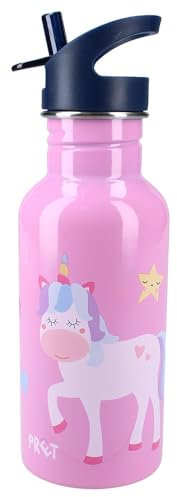 Pret Borraccia in acciaio inossidabile, unicorno, per bambini, asilo, scuola materna, vacanza, pasto, 21 cm, per ragazza, 500 ml, idratazione, idea regalo