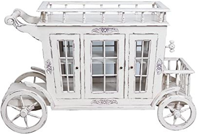 Biscottini Carrello Porta liquori 124x44x82 cm | Mobile Bar per casa in Legno di Mogano | Porta Bottiglie di liquore