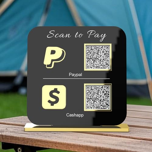 Benutzerdefinierte Multi Business QR Code Zeichen Scan to Pay Personalisierte Venmo Facebook Instagram App Social Media Schilder Acryl Beauty Store Salon Friseure Kosmetikerin Plakette Mini QR Schild
