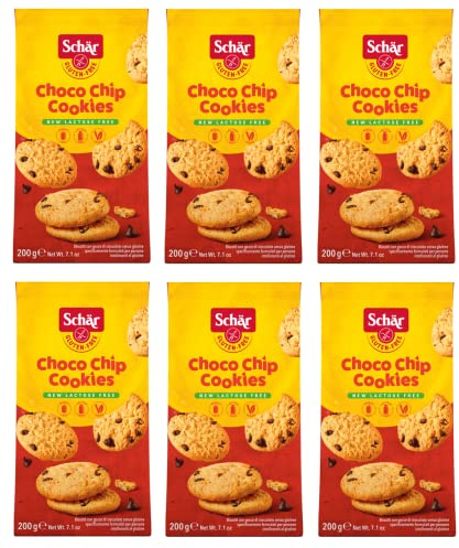 6x Schär Gluten Free Choco Chip Cookies Kekse mit Schokoladentropfen Glutenfrei 200g Beutel