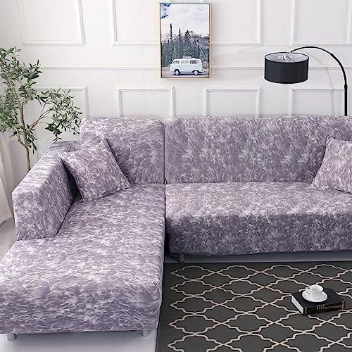 ZCXRYFL Bedruckter Sofabezug L Form Stretch Stoff Sofa üBerzug Relaxsessel Ecksofa Kombination Couch üBerzug MöBelschutz Rutschfester Couchbezug FüR Hunden Katzen(ＡＡ（220-280cm）+BB（220-280cm）,J)