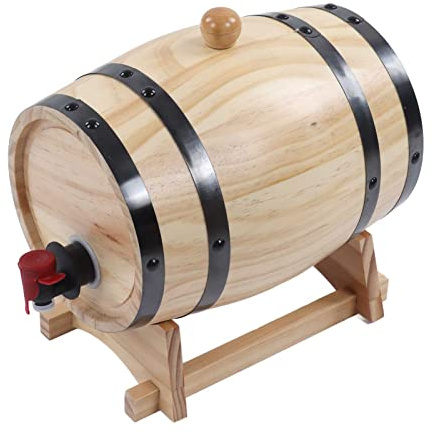 Weinfass aus Eichenholz 3L Für Selbstgebrautes mit Manueller Handwerkskunst Holzfass für Wein & Bier Lagerung, Bardekoration, Geschenkidee, Gastronomie, Grillabende