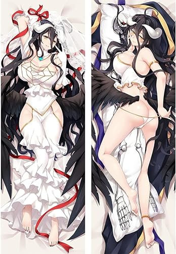 RuiHao Anime Kissenbezug Manga Kissenhülle Für Overlord Albedo,Anime Pillowcase Digitaler Doppelseitiger Druck Kissenbezug,Seitenschläferkissen Bezug,Bedding Umarmungskissen Bezu