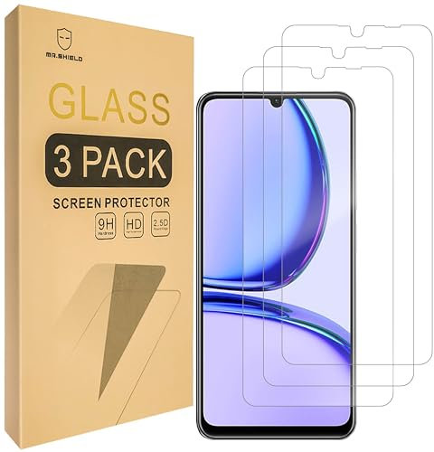 Mr.Shield Protector de Pantalla para Realme C53 / C51/ C51S / Realme Narzo N53 Cristal Vidrio Templado [3 Piezas] [9H Dureza] Anti-Arañazos
