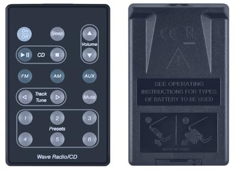 RETROSUN New Replacement Remote Control Compatible for Bose Wave Radio/CD AWRC-1W AWRC-1G AWRC-1P AWRC-P1 (Black)