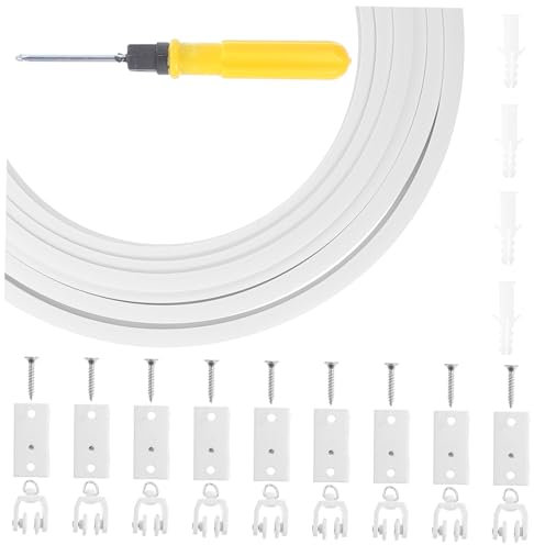 1 Satz Vorhangschiene Balkon Vorhang Schiene Vorhänge Flexible Spur Deckenschiene Vorhang-gleitschiene Raumteilerschiene Vorhangteiler Gardinenstangen Stahl Flexibel Gebogene Bahn