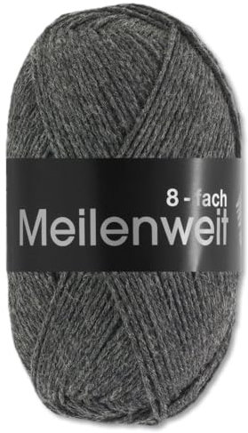 Frida's Wollhaus Lana Grossa 150 g Meilenweit 8-fach 150 Sockenwolle Stricken Garn 16 Farben (9557 | Anthrazit)