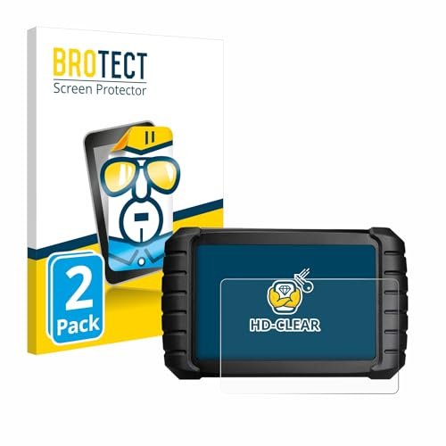 BROTECT Schutzfolie für iCarsoft CR Max BT (2024) | 2 Stück Transparenter Displayschutz Made in Germany Klare Displayschutz-Folie Clear Einfache Montage Case-Friendly