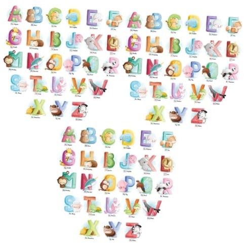 ibasenice 3st Kinderzimmerdekoration Alphabetpapier Kinder Aufkleber Hintergrund Tür Heimaufkleber Kinderzimmer Dekoration Alphabet-wandtransfer Zoo-wandaufkleber Kindertapete Tier Buchstabe