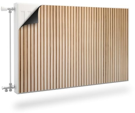 Muralo Heizkörperverkleidung, magnetische Heizkörperabdeckung für Plattenheizkörper aus Stahl oder Blech - Geruchlos und sicher für Gesundheit - Feine Holzlatten Br. 80cm x Hö.60cm