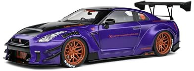 Solido Nissan GT-R R35 Liberty Walk 2.0 (lila) – Hochwertiges Diecast Modellauto im Maßstab 1:18, extrem getuntes JDM-Supercar für Sammler & Tuning-Fans