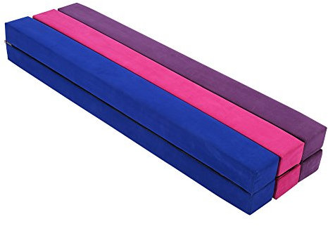 Fockety Zusammenklappbarer Schwebebalken, Edelstahlfüße, Weicher, Langlebiger Gymnastikbalken für Anfänger, 2,2 M Verlängerte Länge, 7 cm Verlängerte Höhe, 1,1 M Gefaltete Länge, 15 cm