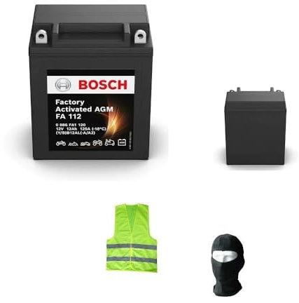 KOMPATIBEL MIT Honda CBX E 650 pro Jahr 1982 al 1984 Batterie Bosch YB12AL-A2 FA112 YB12AL-A/A2 BEREITS GELADEN UND EINSATZBEREIT BATTERIEN AGM 12 Ampere 12V 81X134X160MM
