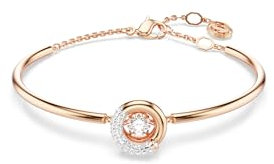 Swarovski Bracciale rigido Dextera, Taglio Round, Bianco, Placcato color oro rosa