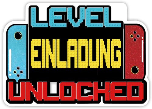 ZELAITE Video Gaming Spiel 12x EINLADUNGSKARTEN KINDERGEBURTSTAG Mädchen Junge - Einladung zum Geburtstag für Jungs und Mädchen - Einladungskarten Geburtstag - Party Geburtstagseinladungen (L)