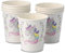 ECOFIESTA 40 piezas vasos de papel cumpleaños infantil 200 ml unicornio - vajilla niños sin plástico y reciclable - vajilla desechable cumpleaños