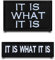 2 StückIt Is What It IsLustige Flagge Patch Abnehmbare Aufnäher mit Stickereiverschluss Applikation Taktisch Militär Patch für Taschen Kleidung Abzeichen Weste Rucksäcke Jacke