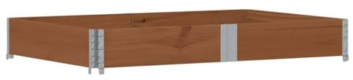 vidaXL Pflanzkasten, Hochbeet Stapelbar Faltbar, Pflanzkübel für Garten Terrasse Balkon, Blumenkasten Kräuterbeet Gemüsebeet, Braun Massivholz Kiefer