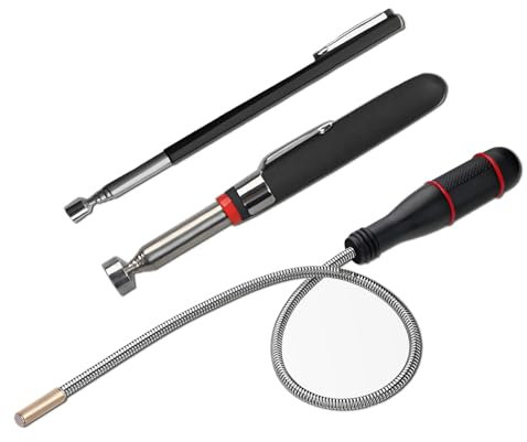 3 Stück Magnetstab Teleskop, Teleskopstab Magnet Werkzeug Flexibler Magnetheber Magnetstabgreifer Teleskopmagnet Stabmagnet Extra Stark (1.5LB 3LB 5LB)