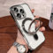 ZinLyuen Magnetic Ring Case for iPhone 16 Pro Max Case Kickstand Compatible with MagSafe Built-in Camera Lens Protector Shockproof Phone Case for iPhone 16 ProMax 6.9 - Silver