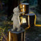 mikilov Katze Harz Statue mit Solar Laterne (Walking 25cm Statue Dekoration, Rasen Statue, Garten Home Decor, Skulptur Ornament, Tierfigur für Balkon Garten