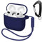 MATEPROX Silicone Case Compatible with AirPods 4, Anti-Drop Portable Earphone Protective Cover with Keychain and Lanyard for AirPods 4th Generation 2024-Azure blue