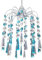 HOMION Chandelier Style Ceiling Light Shade Droplet Pendant Acrylic Crystal Bead Luxury Light Shade Compact Caravan Ceiling Pendant Teardrop Lamp Shade for Living Room Kitchen (Teal Ely)