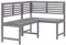 LXYZWRW Furniture select-Garden Eckbank grau 140 cm Akazienholz massiv