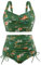 UMIPUBO Maillot de Bain Femme 2 Pieces Bikini Set Gainant Ventre Plat Push Up Taille Haute Culotte Grande Taille Ajustable Plage Bikinis(Vert,XXL)