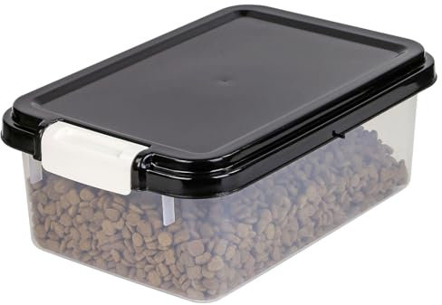 Taylor & Brown 13L Airtight Dog Food Storage Container, Up to 11 lbs, Dog Cat Bird and Other Pet Food Treats Storage Bin, Dog Cat Wet Food Cans, Keep Fresh, BPA Free, Stackable, Black