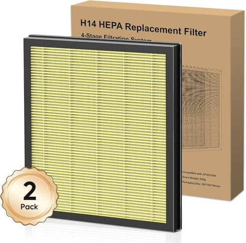 DAYETTE 2 Pack H14 Ersatzfilter Kompatibel AP303/AP304 Luftreiniger, 4-in-1 H14 Grade True HEPA High-Efficiency Activated Carbon für Haustiere