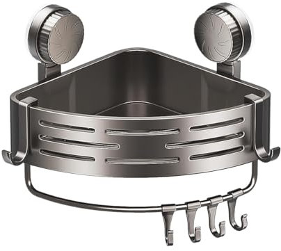 Duschregal Ohne Bohren Duschablage Eckregal, Dreieck Duschkorb Mit Saugnapf Aufbewahrungsregal, Badezimmer Badregal Dusche Herausnehmbarer Organizer-Korb Für Bad Küche Toilette