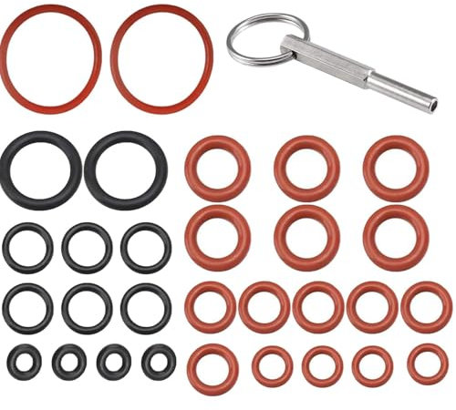 31-teiliges Dichtungsring-Set für Kaffeevollautomaten, Ovalkopfschlüssel mit Schlüsselring, Kompatibel mit Jura, Krups, AEG