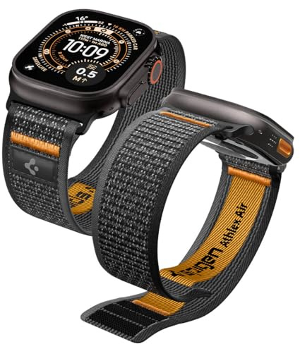 Spigen Athlex Air 2 Armband für Apple Watch Ultra 3/2/1 & Serie 11-4/SE | Atmungsaktives Nylon-Loop-Armband mit Klettverschluss, für 49/46/45/44mm