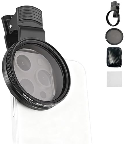 Universeller 52mm CPL Polarisationsfilter für Handykamera, Polfilter Objektiv mit Clip für iPhone & Android-Smartphones