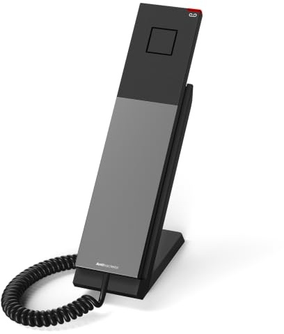 Snom HD300 Hospitality IP Telefon, Hotel- und Gästezimmertelefon, schnurgebunden, PoE, Gigabit Ethernet, HD-Audio, antibakterielles Gehäuse, Wand- oder Tischmontage, Gunmetal Schwarz